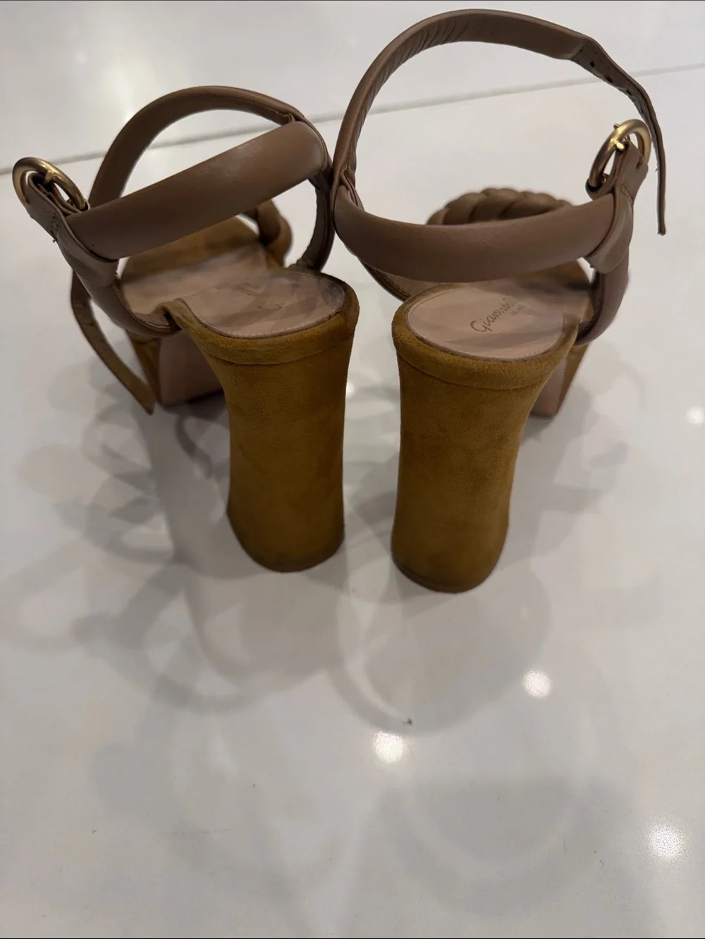 Gianvito Rossi Brown Braided Platform Sandals